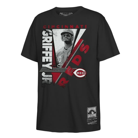 Youth Mitchell & Ness Ken Griffey Jr. Black Cincinnati Reds In the Zone Player Graphic T-Shirt