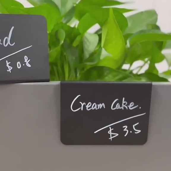 OULII 10Pcs Premium PVC Black Chalkboard Signs with Smooth Edges for Restaurant and Exhibition Use