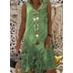 thumbnail image 2 of Vestido De Mujer Con Cuello En V Vestido De Chaleco Sin Mangas Con Estampado De Tela De Verano, Verde, L Eigraketly AP002185-11, 2 of 4