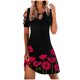 thumbnail image 1 of Vestido casual de mujer con hombros descubiertos y mangas cortas con estampado de espalda para adelgazar Fridja  qw1105, 1 of 6