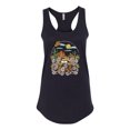 thumbnail image 2 of Wild Bobby Trendy Landscape With Daisies Cactus Monarch Butterfly Nature Lover Women Racerback Tank Top, Black, Small, 2 of 6