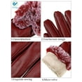 thumbnail image 5 of Deago Winter PU Leather Gloves for Women, Wool Fleece Lined Warm Gloves, Touchscreen Texting Thick Thermal Snow Driving Gloves (Red), 5 of 9