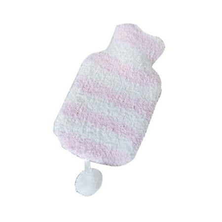 

Panda Superstore PS-HEA3763901-KELLY02777-RP Pink Stripe Cute Portable Hot Water Bottle with Soft Flannel Cover 20 x 12.5 cm