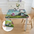 thumbnail image 2 of HAOXIT Day Tails Waterproof Polyester Table Cover Decor for Rectangle Table,Home,Dining,Outdoor,Party,Oil Proof,Green Spring Decorations 52*52, 2 of 7