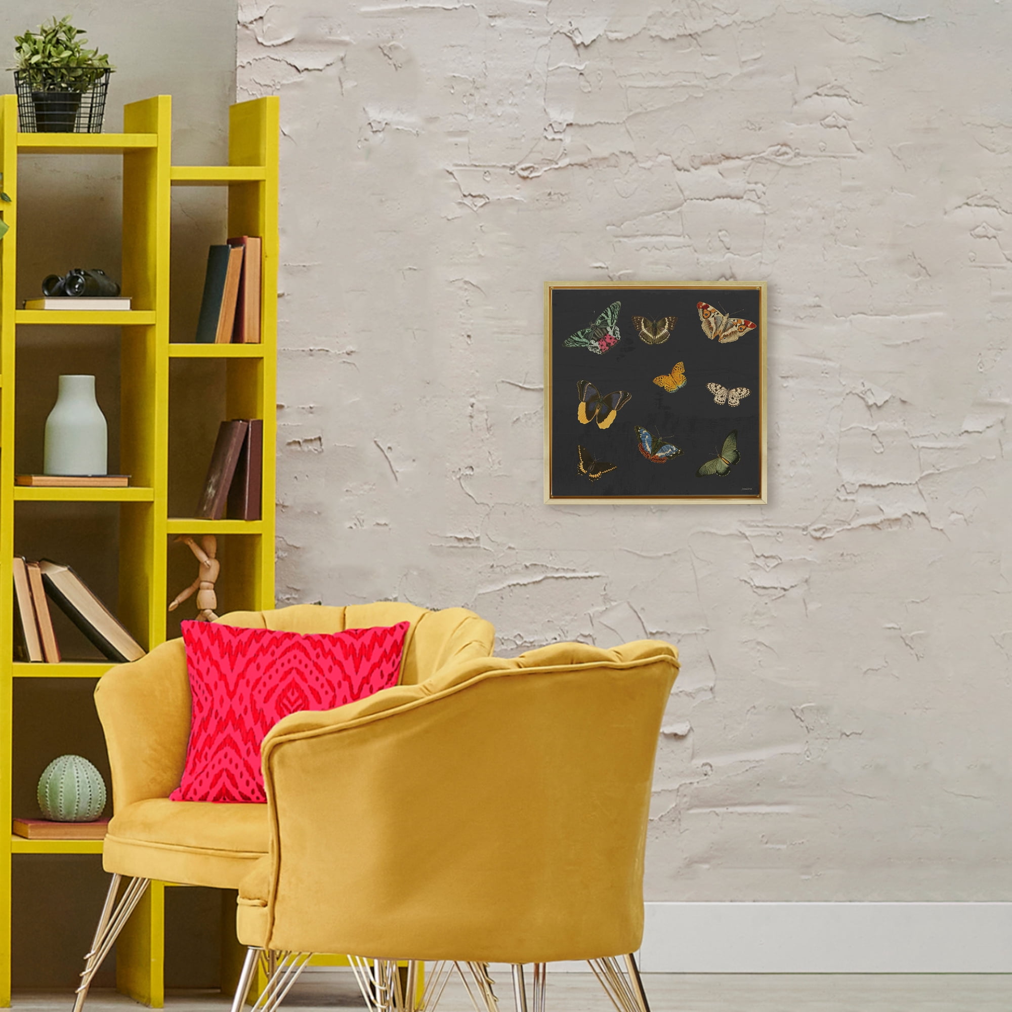 Stupell Industries Butterfly & Moth Collection Gold Framed Floater Canvas Wall Art, design by Dan Meneely