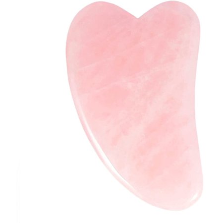 Rose Quartz Gua Sha Scraping Massage Tools for Facial and Body Skin Care, Natural Gua-Sha Stone for SPA Therapy Trigger Point Treatment, Heart Shape