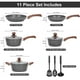 thumbnail image 2 of Juego de ollas y sartenes antiadherentes, juego de ollas de granito de inducción, bateria de cocina antiadherente 11 piezas, ollas de cocina, color gris oscuro, 2 of 7