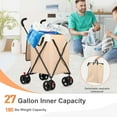 thumbnail image 6 of Folding Shopping Cart with Wheels,Foldable Shopping Cart for Groceries,Large Capacity 120lbs Utility Cart,Hulken Bag with Wheels for Laundry Grocery, Baggage, Picnic (Khaki), 6 of 8