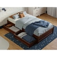 thumbnail image 4 of Barcelona Twin Panel Platform Bed with 2 Storage Drawers in Walnut, 4 of 10