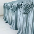 thumbnail image 6 of Efavormart Dusty Blue Satin Double Drape Table Skirt for Kitchen Dining Catering Wedding Birthday Party Decorations Events 14ft, 6 of 11
