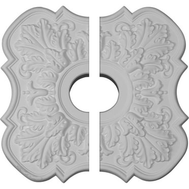 17 3/4"OD x 3 1/8"ID x 1"P Peralta Ceiling Medallion, Two Piece (Fits Canopies up to 4 5/8")