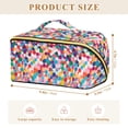 thumbnail image 4 of FORMRS Makeup Bag Travel Cosmetic Organizer for Women Fold Flat Zipper Pouch with Handle, Blue Colorful Circles, 4 of 8