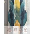 thumbnail image 6 of Turquoise Yellow Abstract Sheer Curtains 96 Inch Length 2 Panels Set, Teal Modern Smear Artwork Voile Window Treatment Semi Sheer Long Curtains Drapes for Bedroom/Living Room/Kitchen 52"x96"x2, 6 of 7