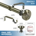 thumbnail image 4 of Urbanest 1" Diameter Alloy Steel Designer Single Curtain Rod – Elegant Drapery Hardware, Heavy-Duty Cast Iron Window Treatment Rod, 48" to 84", Antique Brass, 4 of 6