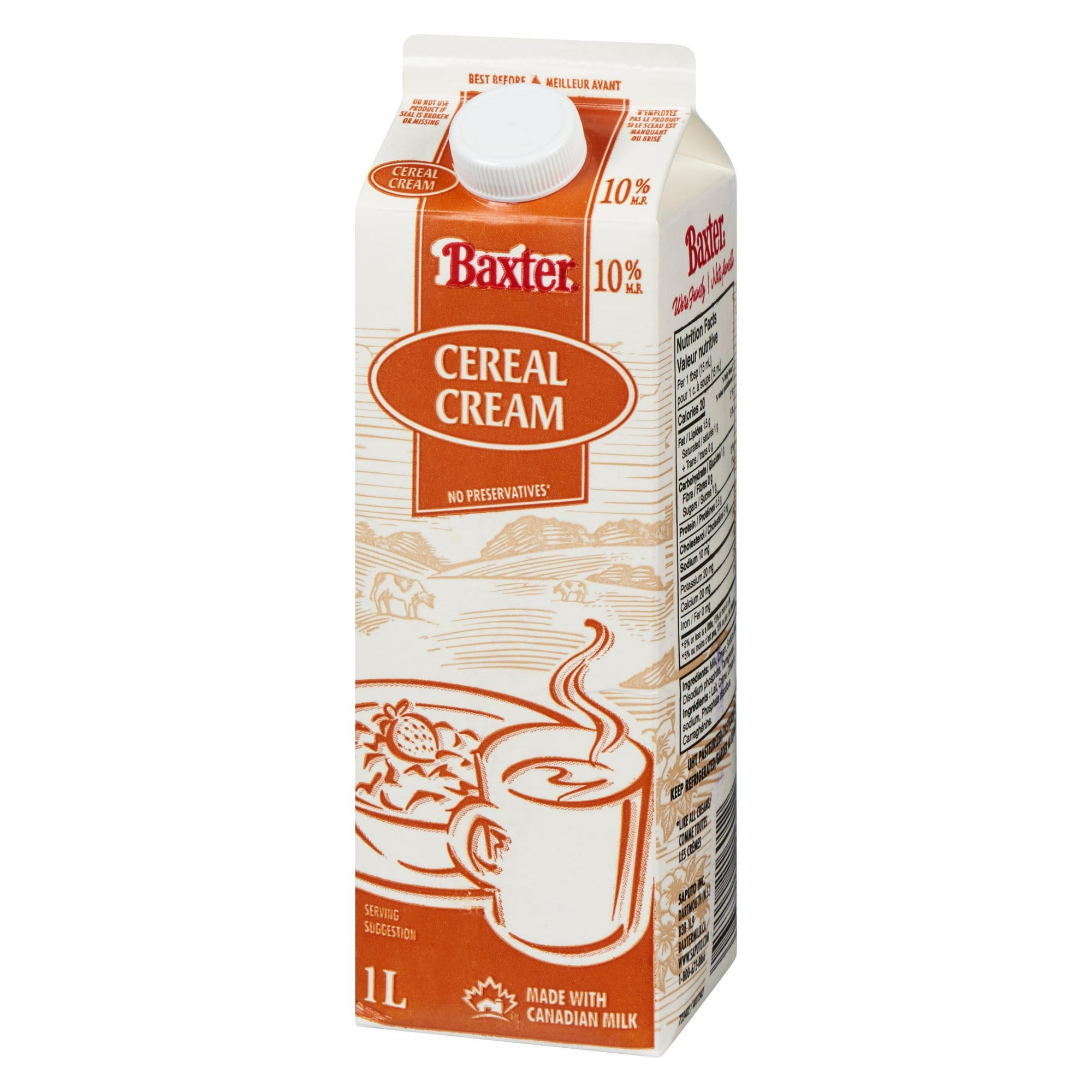 Baxter 10% Cereal Cream, 1L