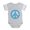 Heather Gray, variant on CafePress - Peace Peace Blue - Cute Infant Baby Football Bodysuit