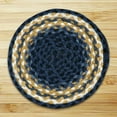 Earth Rugs C79 Lt. Blue / Dk. Blue / Mustard Round Braided Rug 5.75 x
