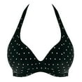 thumbnail image 3 of Freya Womens Jewel Cove Underwire Banded Halter Bikini Top, 30F, Black, 3 of 5