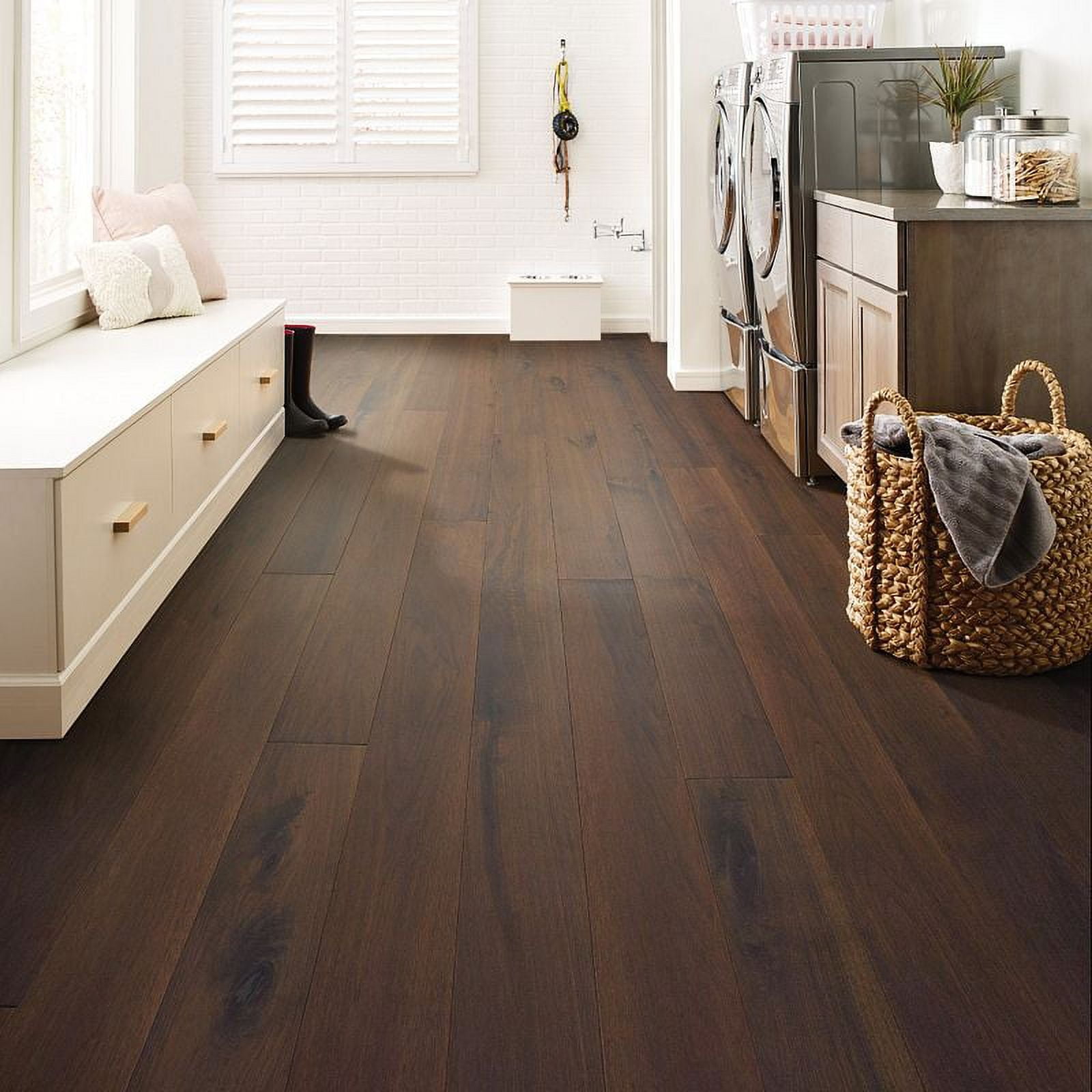 Shaw Floors Fireside, Color Grizzly Walnut 7.5 in. W x Varying Length, Waterproof Engineered Hardwood Flooring (22.45 sq. ft. / Carton)