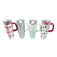 thumbnail image 2 of Holiday Time 40oz STAINLESS STEEL TUMBLER WITH STRAW PLAID, 2 of 6