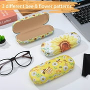 sixwipe 3 Pack Hard Shell Eyeglass Case for Women and Men, Scratch-Resistant Protective Glasses Storage Box for Sunglasses and Reading Glasses, Portable Travel Case with Microfiber Cleaning Cloth