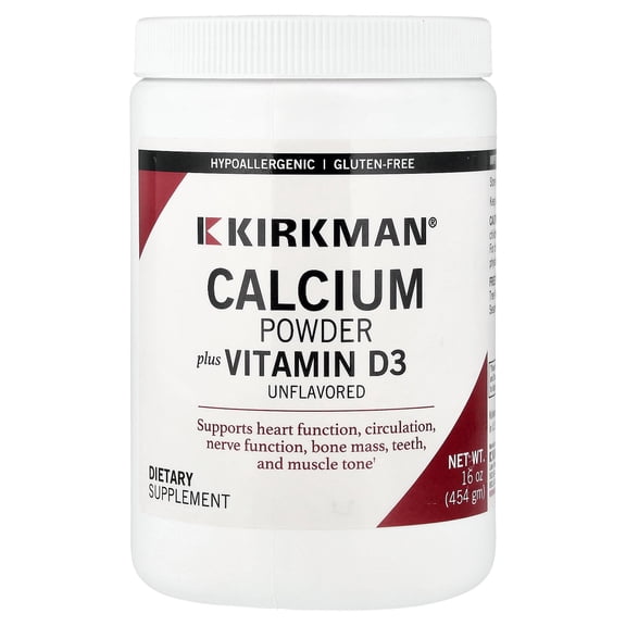 Kirkman Labs Calcium Powder Plus Vitamin D-3, Unflavored, 16 oz (454 g)