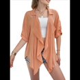 thumbnail image 2 of Camisa de Encaje para Mujer, de Media , Tejida, Informal, de Oficina, con Mangas Enrolladas. Color Naranja XL, 2 of 9