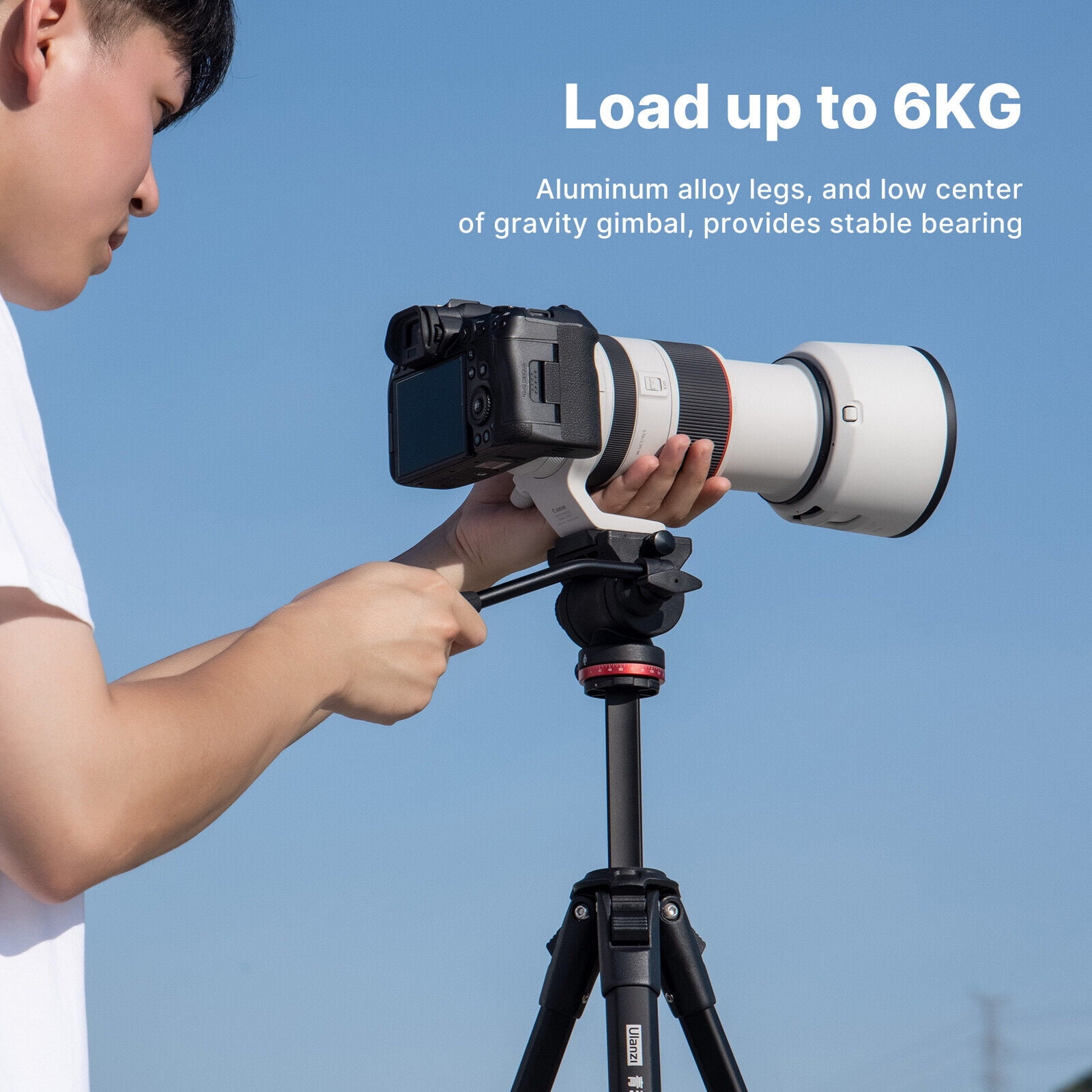 Ulanzi Ombra XIANG Travel Video Tripod with 360° Pan Head for DSLR Cameras and Smartphones, Lightweight Aluminum, 160cm Adjustable Height