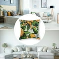 thumbnail image 5 of PRATYUS Yellow Blossom with Orange Fruits Flowers and Leaves on Light Green Vintage Botanic Pillow Cover Decorative Couch Pillow Cover for Sofa, Cushion Case Home Decoration White, 5 of 7
