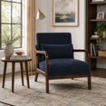 thumbnail image 6 of Ciphrias Accent Chair with Odorless Wood Frame Antique Blue Mid Century Modern Armchair, 6 of 8