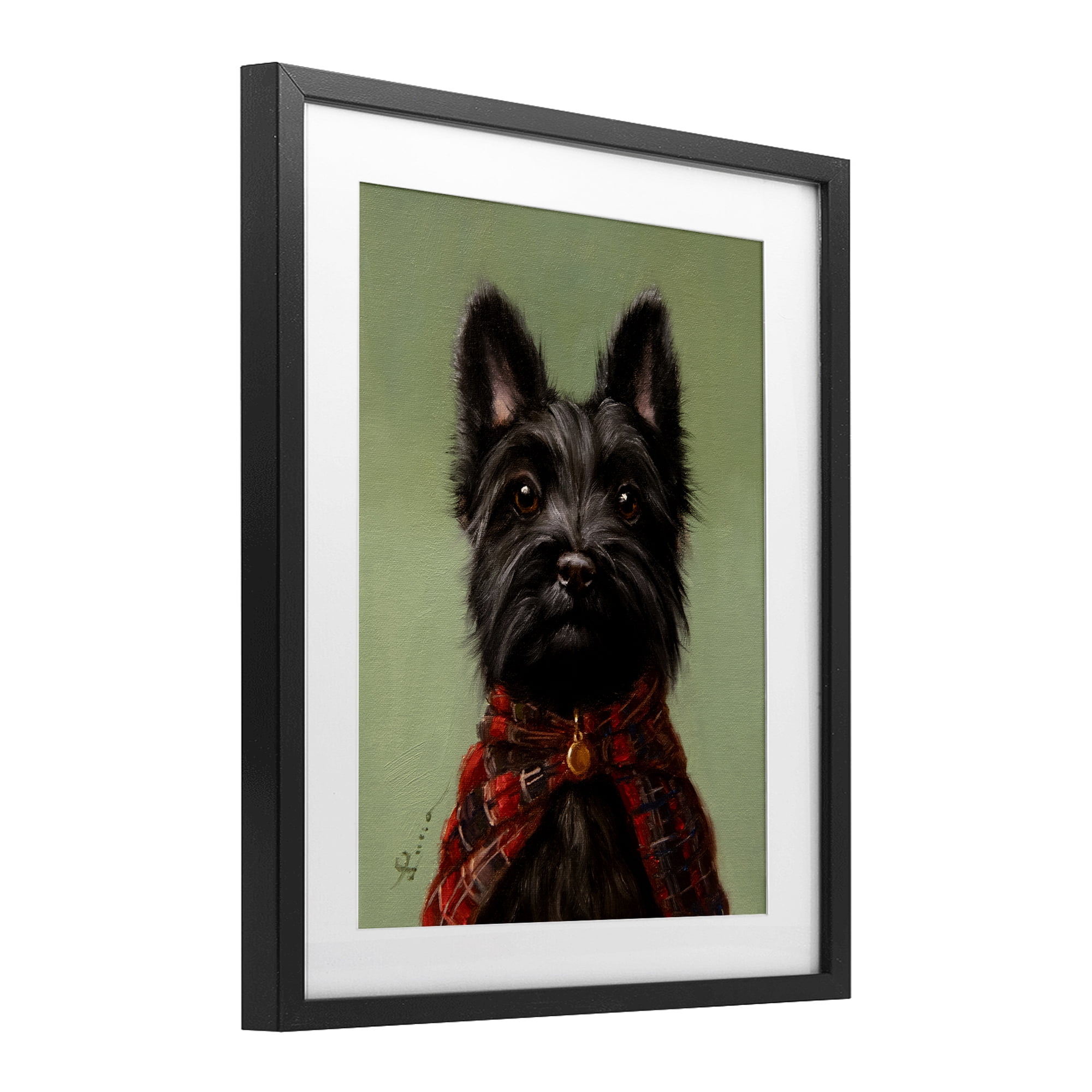 Stupell Industries The Scot Scottish Terrier Black Framed Print Under Glass, design by Lucia Heffernan