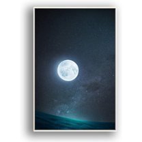 IDEA4WALL Framed Canvas Wall Art for Living Room, Bedroom Moon with Bright Canvas Prints for Modern Home Decoration Ready to Hang