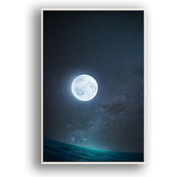 IDEA4WALL Framed Canvas Wall Art for Living Room, Bedroom Moon with Bright Canvas Prints for Modern Home Decoration Ready to Hang