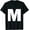 Black-1, variant on Letter M Capital Alphabet Monogram Initial T-Shirt