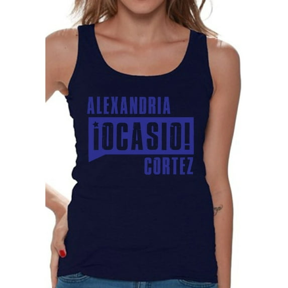 Awkward Styles Alexandria Ocasio Ladies Tanks Patriotic Tank Top for Women USA T-Shirt for Her Patriotic Shirts Made in USA AOC Tshirt American Style Ocasio Shirt for Her Ocasio-Cortez Outfit