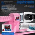 thumbnail image 3 of Termofusor Kit 1500w 0-380°c Digital Pantalla 6dados+tijeras Rosa, 3 of 5