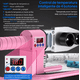 thumbnail image 3 of Termofusor Kit 1500w 0-380°c Digital Pantalla 6dados+tijeras Rosa, 3 of 5
