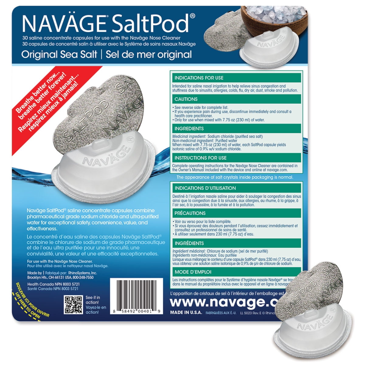 Navage SaltPod 30 Pack 30 SaltPods Walmart