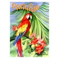 thumbnail image 1 of Toland Home Garden Macaw Paradise 28 x 40 Inch Decorative Colorful Tropical Flower Exotic Jungle Bird House Flag, 1 of 1