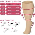 thumbnail image 2 of 4 Pairs Plus Size Compression Socks for Men Women Knee Support Hose Medias De Compresion Para Mujer Nurse Nursing School Student Accessories for Work Leg Long Stockings Pregnancy Maternity Travel, 2 of 6