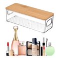 thumbnail image 3 of Caja Almacenamiento Bambú Multi Funcional Y Cubierta Plástico Cosmético Transparente (L), 3 of 8