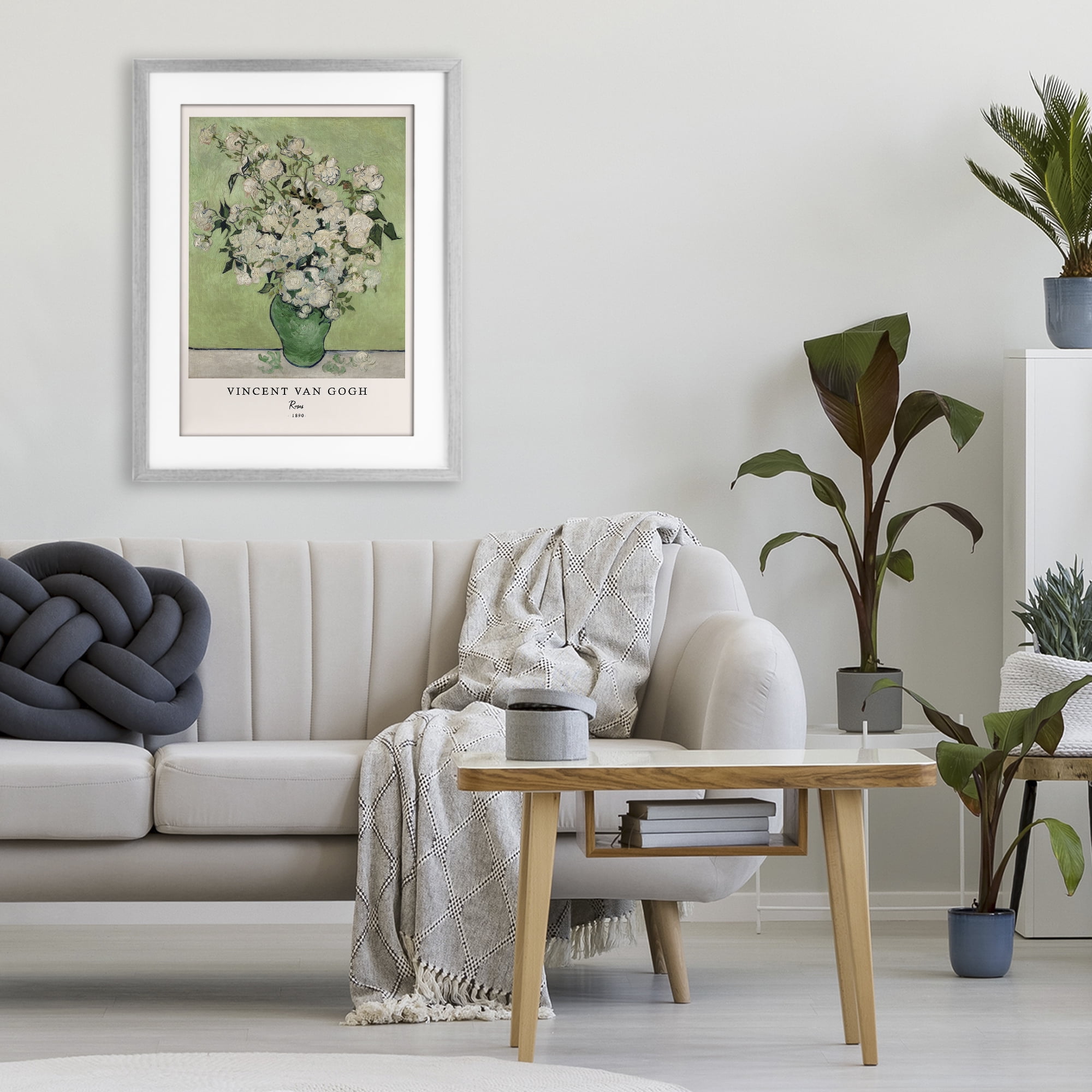 Stupell Industries Classic Roses Van Gogh Gray Framed Print Under Glass, design by Vintage Hustle