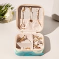 thumbnail image 6 of Cloud Travel Portable Square Display Case Decorative Box Jewelry Stand Earring Holder for Girls and Women: Stores Rings, Earrings, Necklaces, Bracelets, and More, 6 of 6