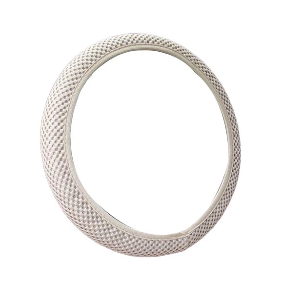 CZSCPDAW 38 cm Beige Ice Silk Steering Wheel Cover with Perforated Surface, Elastic Summer Cooling Grip for Vehicles