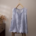 thumbnail image 2 of Embroidered Tops for Women Summer Floral Sleeveless Boho Tops Casual Crew Neck Blouse Loose Tank Tops M-XXL Blue M(M), 2 of 9