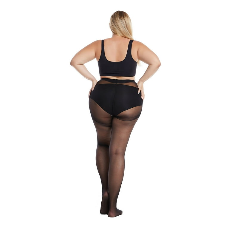 ZUARFY Women Plus Size Transparent Pantyhose 20D Ultra Thin High
