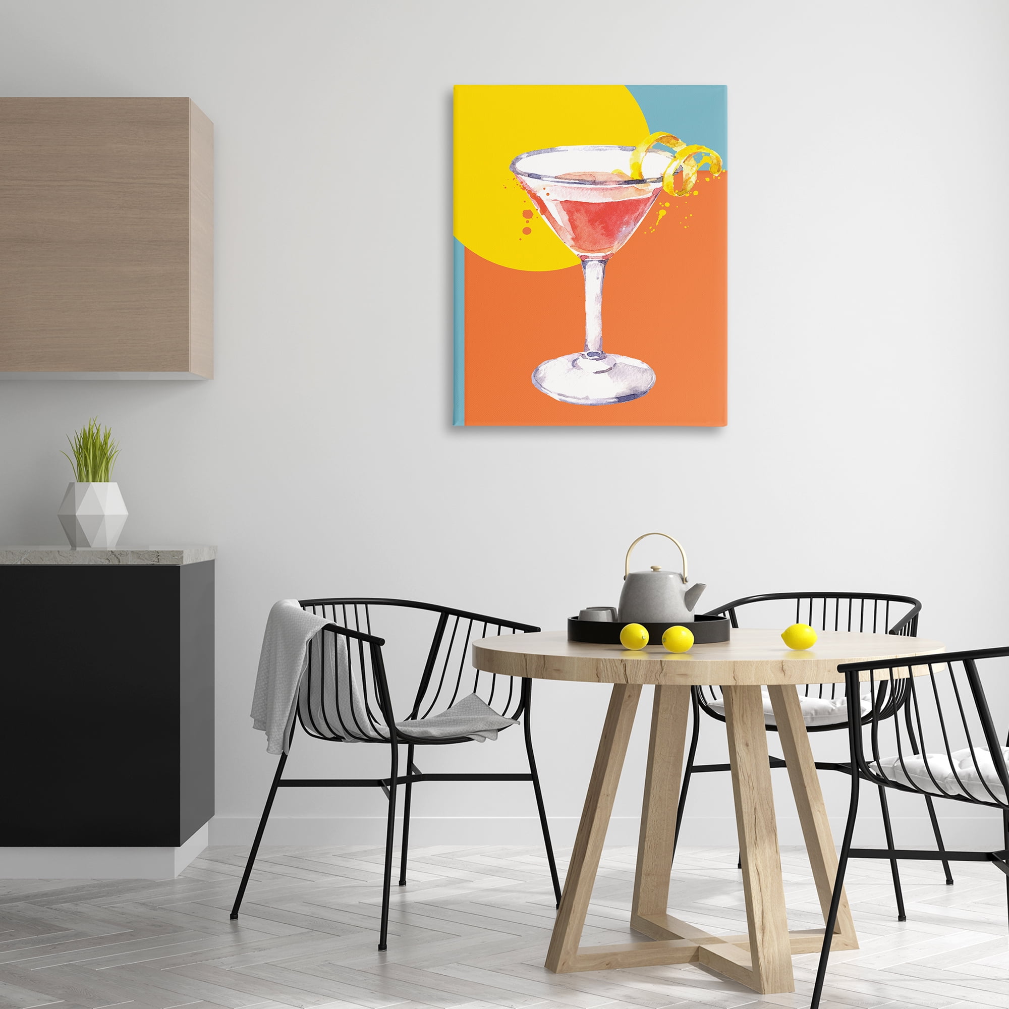 Stupell Industries Modern Cocktail Lemon Peel Food & Beverage Painting Wrapped Canvas Art Print Wall Art, 30 x 40