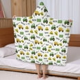 thumbnail image 5 of Cartoon Tractors Hats White Pattern Hooded Bath Towel，50"x30" for Ages 3 To 12 Kids, Quick Dry Lightweight Soft Microfiber Hood Beach Towel Cover Up for Kids, 5 of 7