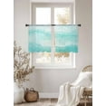 thumbnail image 3 of Aqua Mountain Gradient Sheer Curtains 45 Inch Long 2 Panels, Watercolor Texture Abstract Art Light Filtering Rod Pocket Semi Sheer Curtains, Sheer Voile Drapes for Living Room Bedroom, 52"x45", 3 of 5