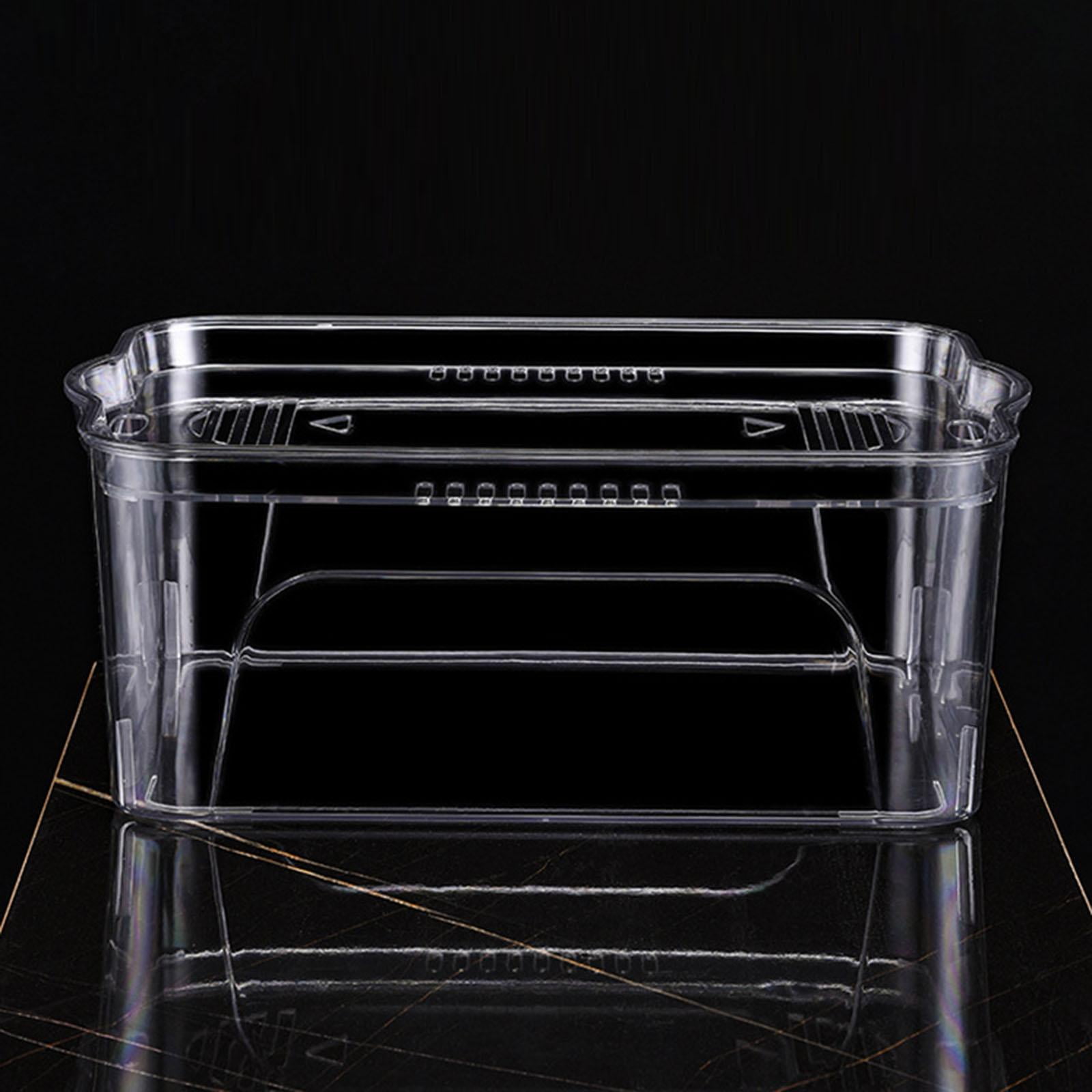 TOOYFUL Desktop Tank Bowl with Lid Ventilation Hole Portable Aquarium Tank Turtle Tank for Desks Coffee Table Living Rooms 36cmx26.5cmx11.5cm